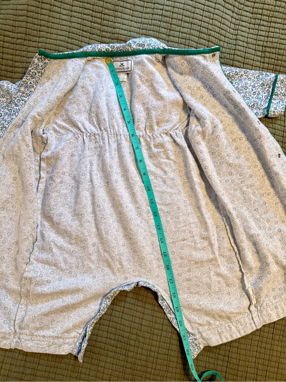 Petite Plume 12/18 mo Classic Romper in blue green paisley - Picture 5 of 5